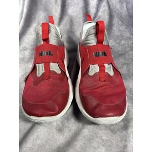 Nike Flex Runner 2 Kids Shoes Size 6Y Red Gray Slip On Running Sneakers